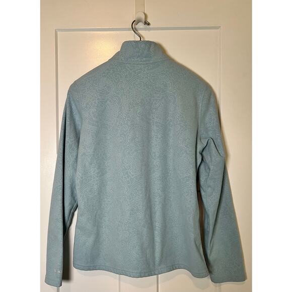 The North Face TKA 100 1/4 Zip Floral Jacket SIZE LARGE‎ Light Blue - Picture 2 of 10